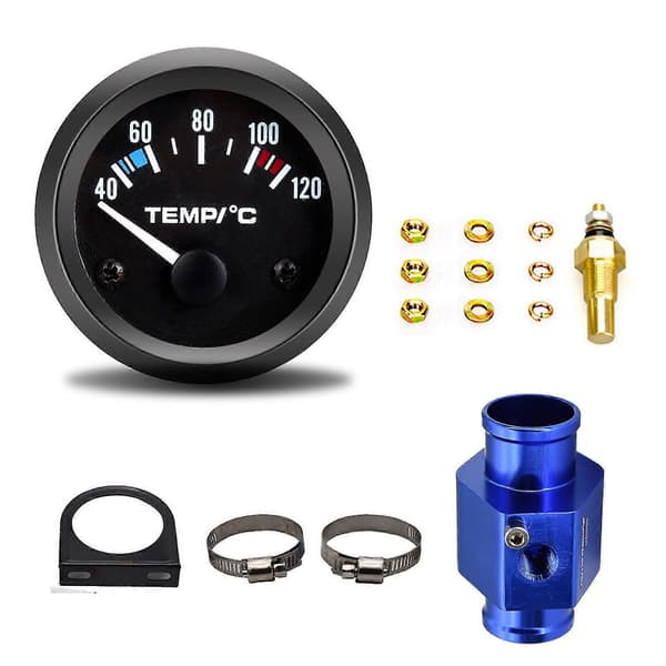 52mm Bil Auto LED Vanntemperaturmåler Kit 100-250+ 32mm Sensor Adapter Yo