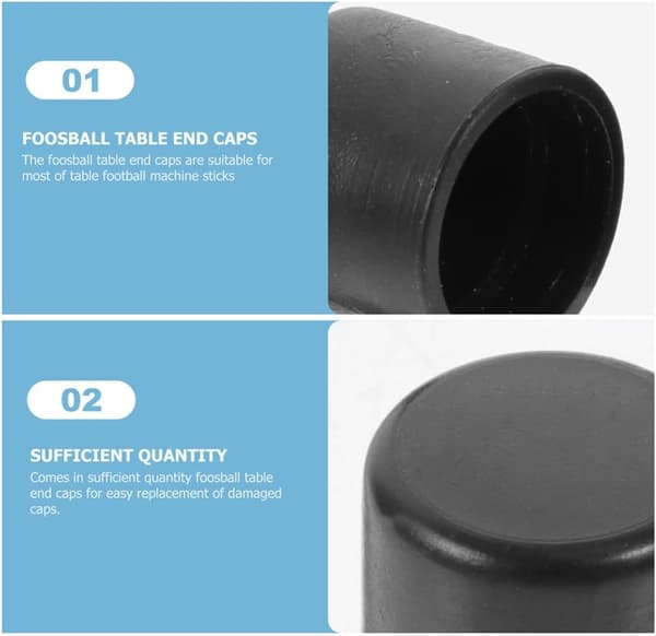 12 stk. Foosball Stanghætter 8 mm diameter bordfodboldtilbehør til 0,5-0,7 m borde