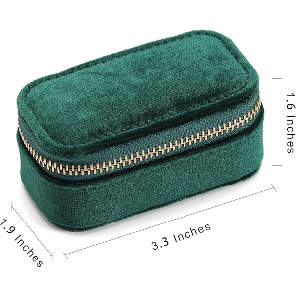 Smykkeskrin til piger Plys Fløjl Lille Rejse Smykkeskrin Organizer til Halskæder Ringe Øreringe Halsbånd Armbånd Rejse Smykkeorganisator Green