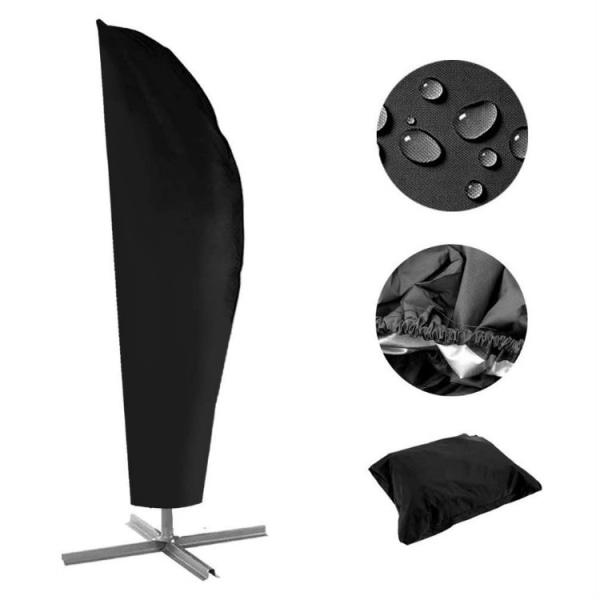 Ulkokäyttöön tarkoitettu sateenvarjon cover 280 cm:n offset-sateenvarjolle, vedenpitävä patio ulokevarjo Aurinkovarjo Banaani Sateenvarjon cover musta