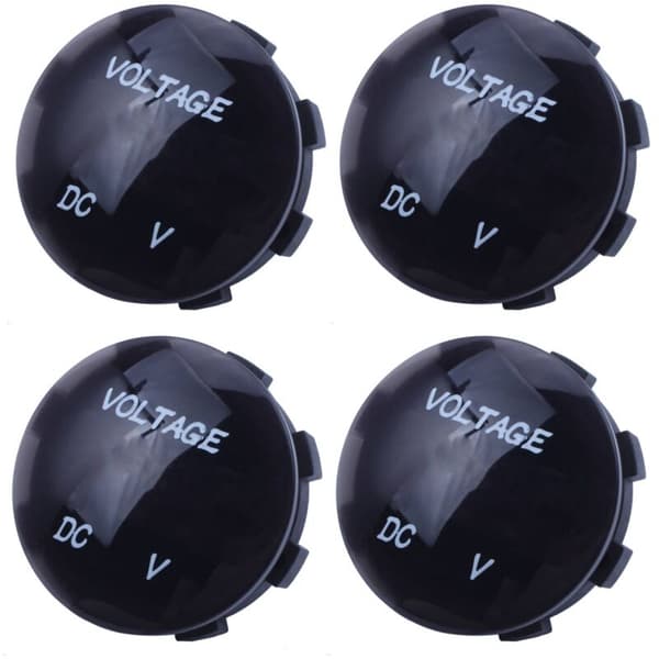 4X 5V-25V DC LED Voltmeter Digital Display Panelmonterad Rund Vattentät Bil Motorcykel