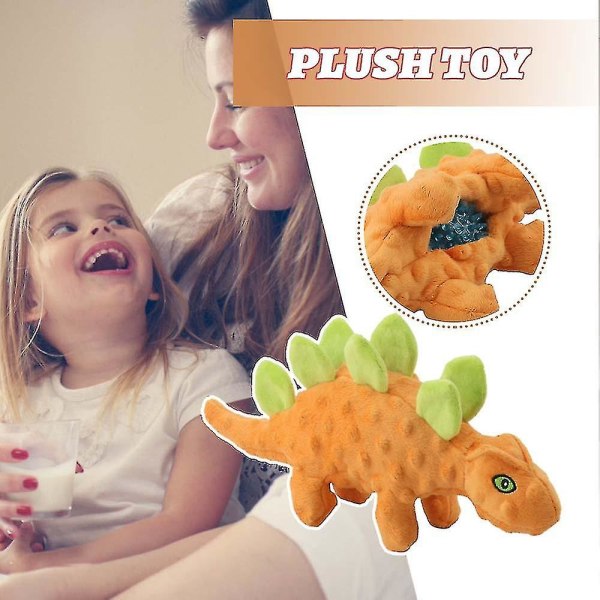 Legetøj til hundehvalpe - Squeaky Plush Dinosaur Design