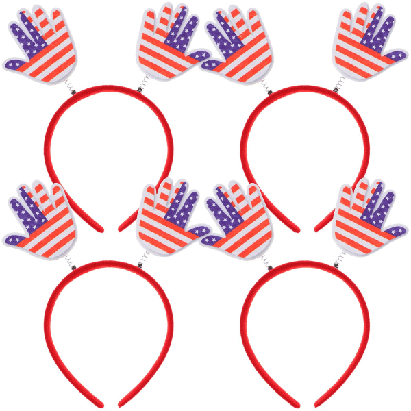 4-pack Hårband med Amerikansk Flaggtema för Kvinnor och Män 22X20X1.5CM 22X20X1.5CM