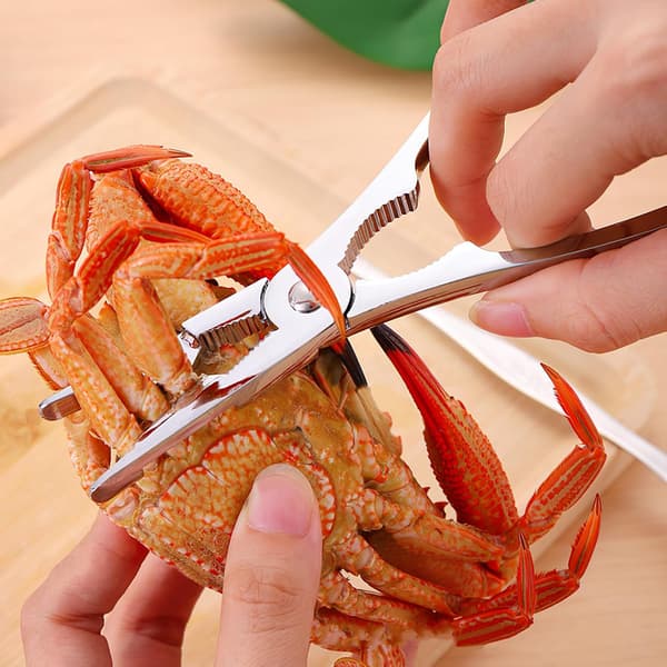 Stainless Steel Crayfish Eating Set 6 Pieces Seafood Tools with Lobster Clamp, Crayfish Cracker
