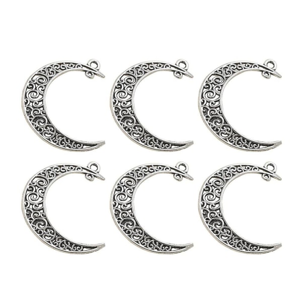 20 kpl Alloy Hollow Out Moon -riipukset Charms DIY Korujen valmistukseen kaulakorulle rannekkeelle (anti Silver 20pcs