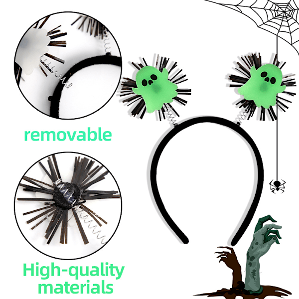 5-pack Halloween Huvudband Lysande Pumpa Hårband Glödande Halloween Hårtillbehör för Kvinnor Festlig Cosplay Kostymtillbehör
