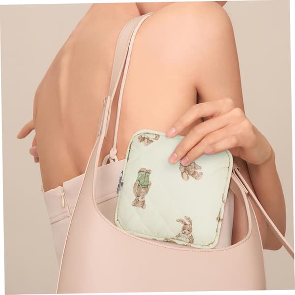 Sød makeuptaske til kvinder Kawaii Organizer Lynlås Skillevægsdesign Rigelig opbevaring