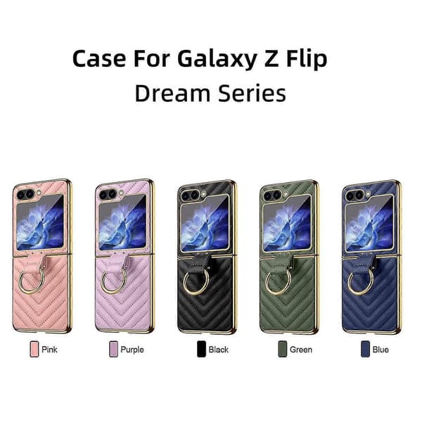 Dröm Metallring PU Telefonfodral För Samsung Galaxy Z Flip6