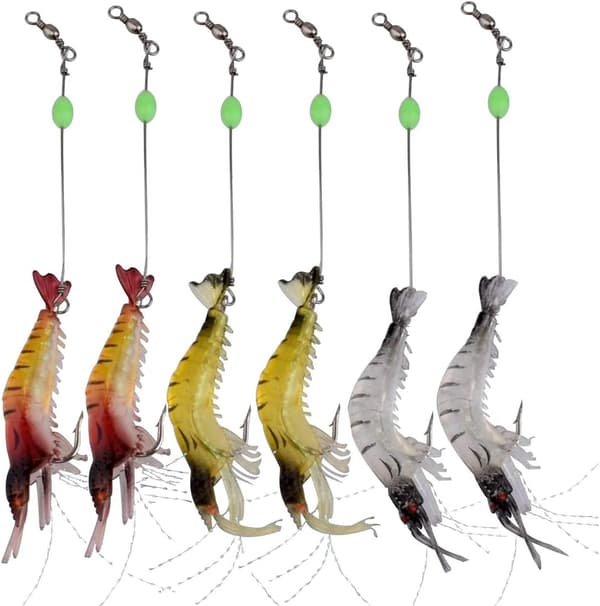 Fiskedrag, 6 konstgjorda maggotsformade drag, 9 cm / 6 g
