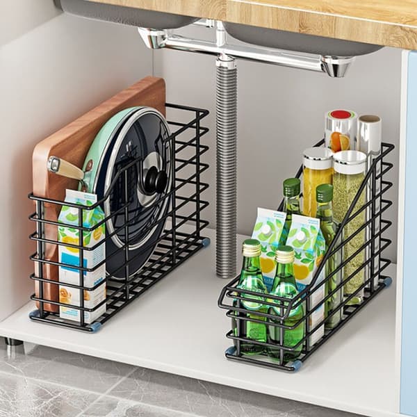 1 pc kitchen shelf under sink organizer cabinet storage shelf lid and spice jar organizer for kitchen counter A