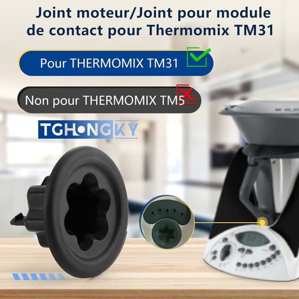 TM31 Motor Coupling Kit with Rubber Seals, Spare Parts Compatible with Mixag Food Processor