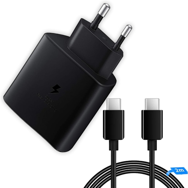 45W USB-C Hurtiglader for Android-telefoner med Type-C-kabel for Samsung Galaxy S24 S23 S22 S21 Ultra/ A53 A54/A73/note/iphone15/ipad 1 stk, svart 1PC,black 2m data cable