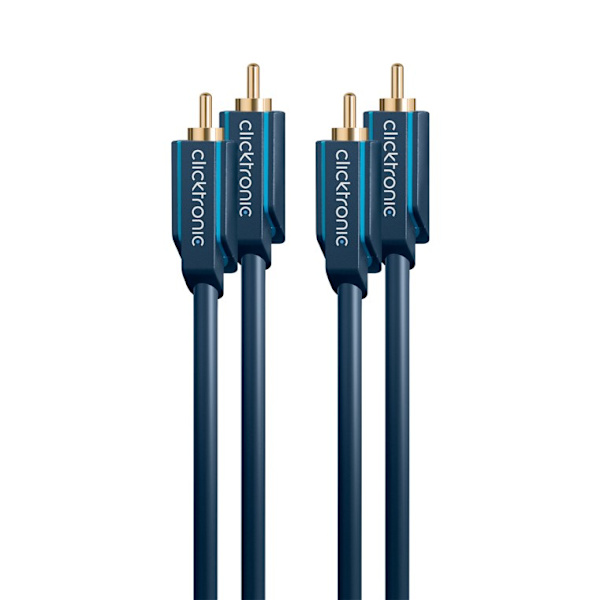 RCA-kabel, stereo Blå, Guld