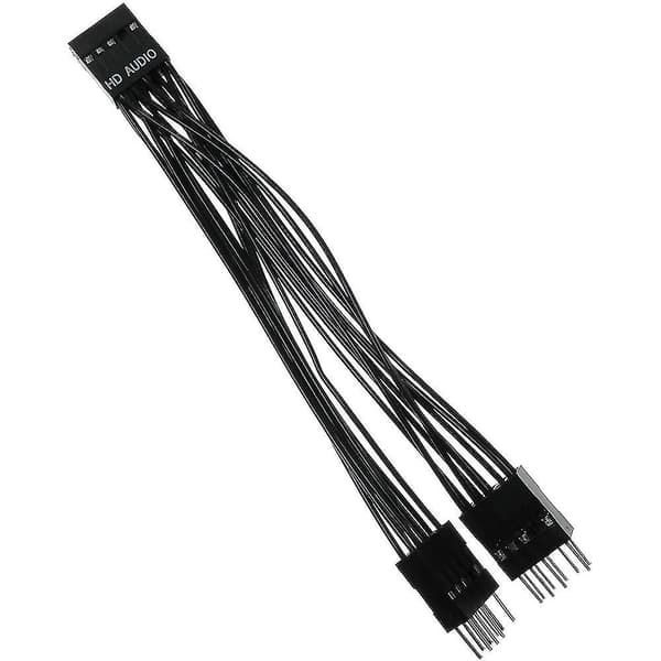 Bundkort HD Audio Forlængerkabel 9pin 1 Hun Til 2 Han Y Splitter Kabel Sort Til Pc Diy 10cm
