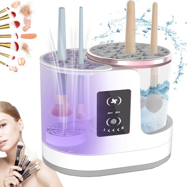 Makeup Brush Cleaner 3 in 1 Electric Makeup Brush Cleaner and Dryer, Automatic Makeup Brush Cleaning Machine with Multiple Drying Settings