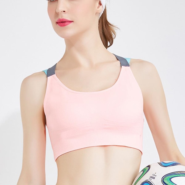 Sports Tanktopper for Kvinner, Trenings-BH, Treningsstudio-BH, Workout-BH, Yoga-BH, Rosa M Pink M