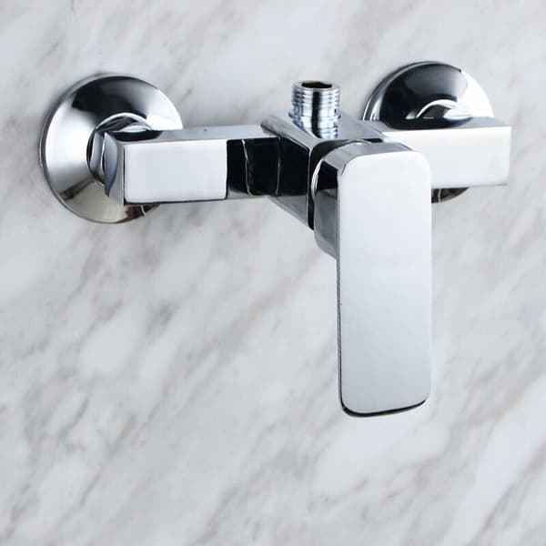Modern Chrome Wall-Mounted Shower Mixer with Hot and Cold Water