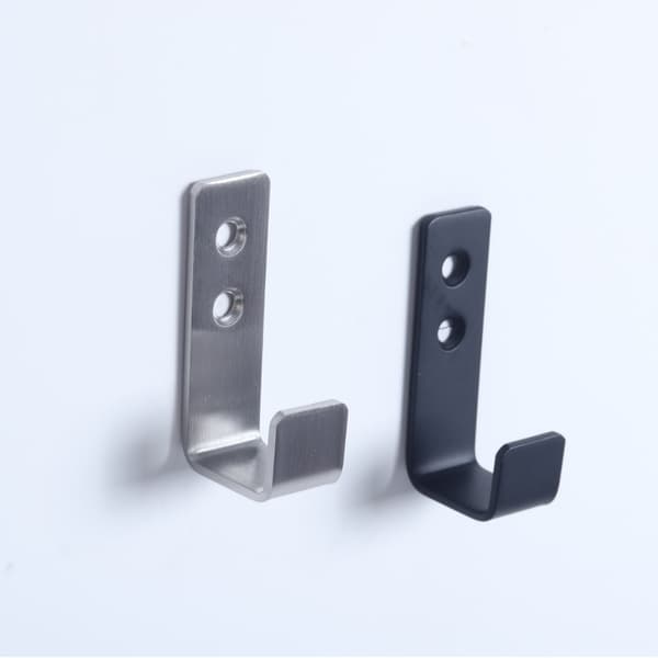 Heavy Duty J-Shaped Garage Hooks - 2 Pcs Wall Mounted Metal Storage Hooks (Black)