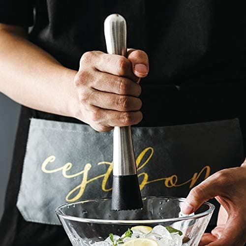 Cocktail Muddler og tilbehør Mojito Cocktail DIY Frugtjuice Muddler Knust isbar, Sølv