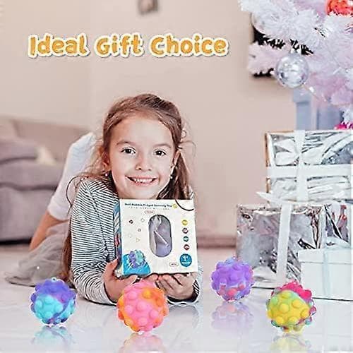 Pop Fidget Leksaker Dess Boll Leksak 4 ST 3D Stressbollar Dess Pop Fidgets Pack Partyfavörer för Barn Leksaker Autism Sensoriska Leksaker