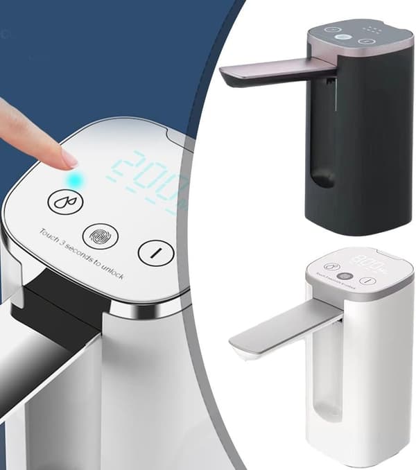 1 X Pump Fingeravtryck Elektrisk Vatten Barnlås Digital Display Pump (svart)