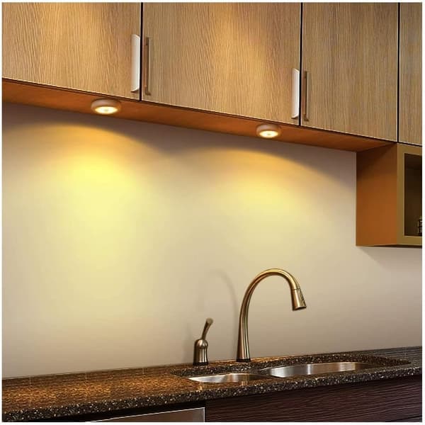 3-pack Wireless Motion Sensor Night Light, Battery Operated LED Night Light for Nursery, Kids Room, Warm White Light