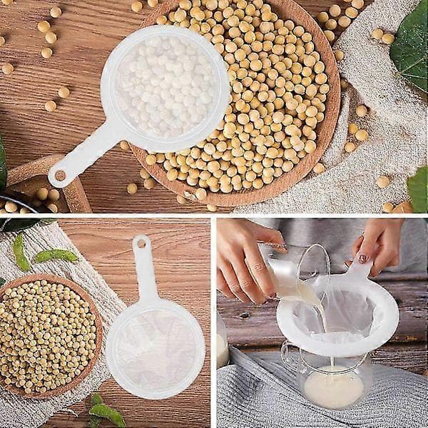 2-pack Fine Mesh Strainers, Small Strainers for Kitchen, Ultra-Fine Nylon Mesh Sieve, Colander, Skimmer with Handle