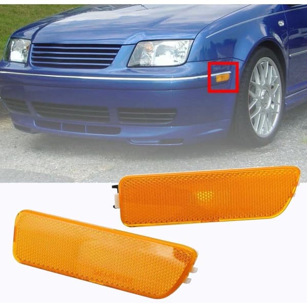 2 stk bil støtfanger sidemarkeringslys blinklys repeaterlampe for GOLF MK4 1999-2005
