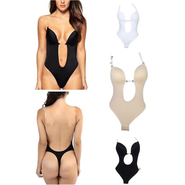 Kvinners Ryggløse Korsett Usynlig Shapewear Praktisk Slankende Formende BH Korsett Svart Størrelse XlBlackXL Black XL