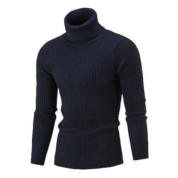 Mænds Skildpaddehalspulovertrøjer Trøje 3XL Blå 3XL Navy