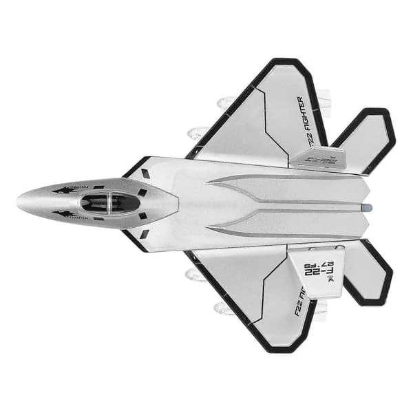 F22 Træk Tilbage Flymodel Høj Simulering Legeringsflymodel Legetøj med Lys Lyd Sølv