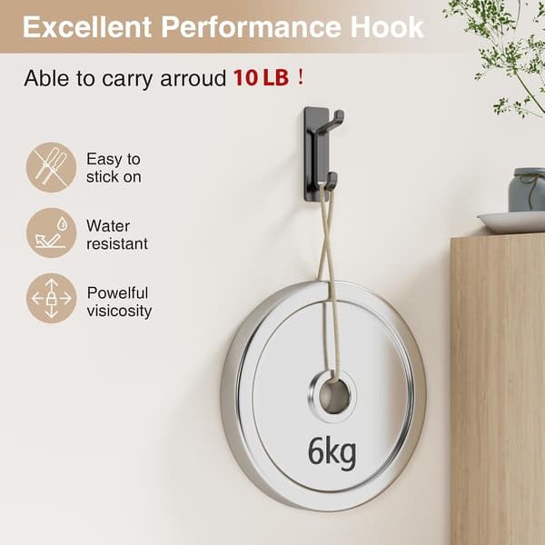 wxsp Drill-Free Towel Holder: 6kg Extra Strong Self-Adhesive Hooks, Self-Adhesive Wall Hooks, Bathroom Hat Hooks, Towel Hooks and Clothes Hooks, Set
