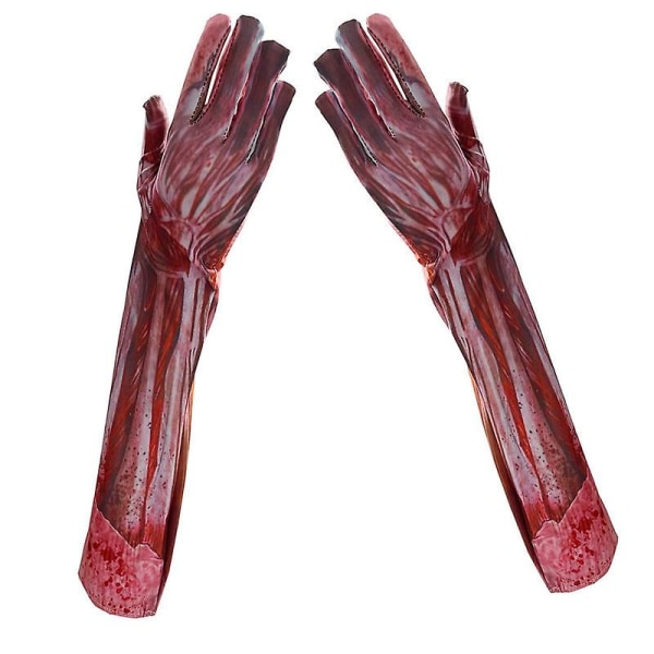 1 Par Festblodhansker Blodplett Hansker Cosplay Hansker Rekvisitter Halloween Blodhansker 55X10CM 55X10CM