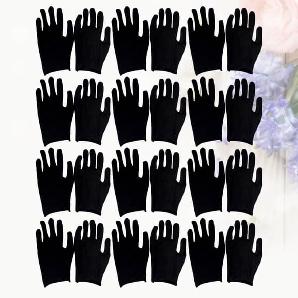 12 Pairs Black Cotton Work Gloves, Breathable and Lightweight Work Safety Gloves Suitable