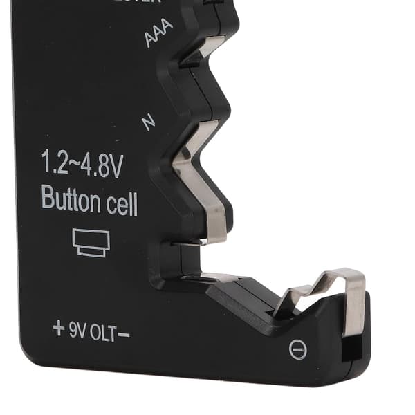 Batteritester, Universal Batteri Checker Lille Batteritester til C, AA, AAA, D, N, 9V, 6F22 Batteri 1.5V 3V Knapbatteri, Sort