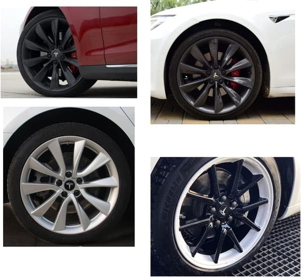 Hjulkapselsæt, Tesla navkapsler til Tesla Model 3, Model Y, Model S, Model X, sølvlogo