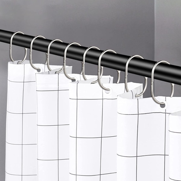 Gardinringar / Ringar för duschdraperi 12-pack Silver Silver Silver