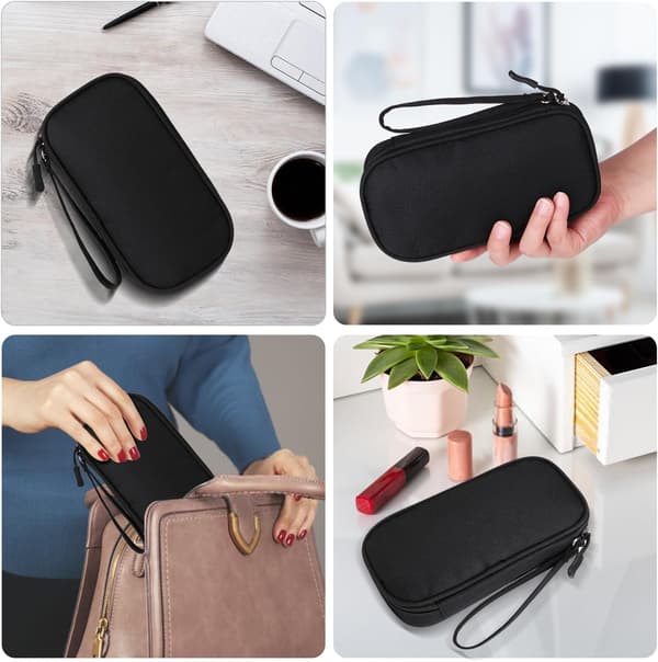 Universal Cable Organizer - Electronics Bag for Chargers, Phone, Memory Cards & Travel Gadgets (Black) Black