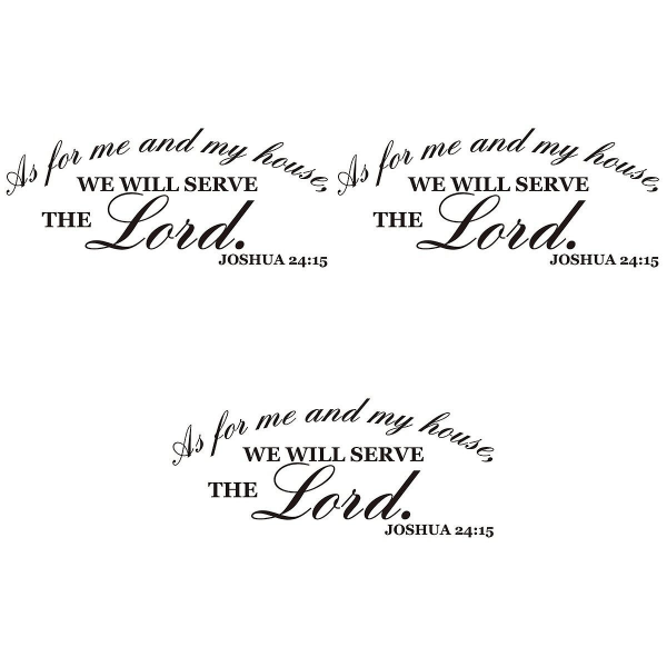 3 st As For Me And My House We Will Serve The Lord Joshua 24:15 Väggdekal Vinylcitat Dekal 3 st 3pcs