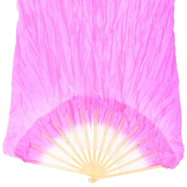 Förlängd silk magdansfläkt Lång silk Yangko fan dans silk fläkt PropRosy210x57cm Rosy 210x57cm