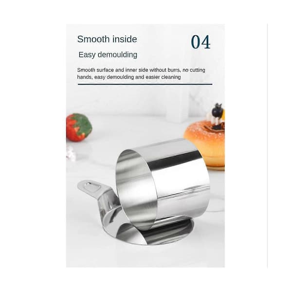 Stainless Steel Mousse Rings, Round Cake Mold, Kitchen Baking Tool for Cake, Fondant, etc.