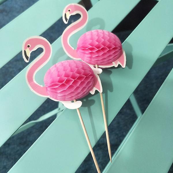 10 stk Hawaii 3D Flamingo Kage Toppers Kage Picks Kage Dekoration Til Tropisk Sommer Hawaii Fest 10 10pcs