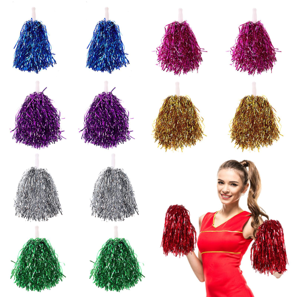 Soccer Equipment Metallic Foil Cheer Pom Poms Matches Cheerleader Pom Poms Cheerleaders Poms