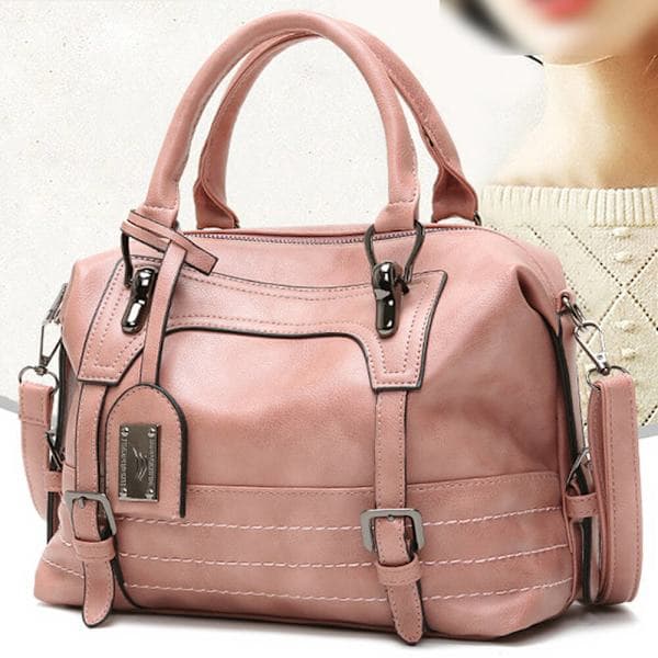 Mode Dragkedja Dam Hög Kapacitet Väska Designer Handväska Rosa Rosa Rosa