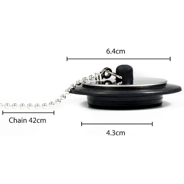 Rubber Drain, Rubber Bath Plug, with Ball Chain Bath