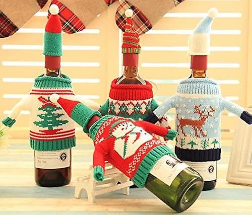4-pack Fashionclubs Julvinflaskor Stickade Fula Tröjor