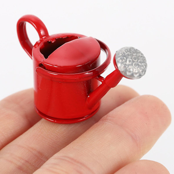 2 kpl Miniatyyri Kastelukannut Lasten Nukkekoti Koristeet Nukkekoti Väärennös Puutarhatyökalut Punainen 4x1.5x2.5cm Red 4x1.5x2.5cm