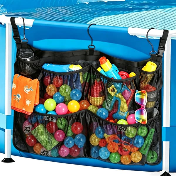 Pool Storage Bag - Removable Storage Net - For Inflatable Toys - Black