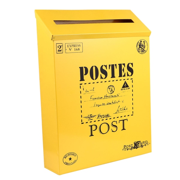 1 st Utomhus tidningslåda Multifunktionell brevlåda Slitstark postlåda dekor Gul29x22x6cm Yellow 29x22x6cm