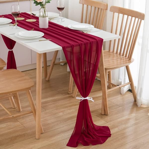 Chiffon bordløper bryllup borddekorasjon bursdagsinnredning